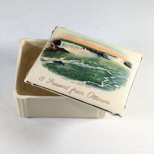 AS IS Bovey Pottery co card box, Canada tourist souvenir A present from Ottawa